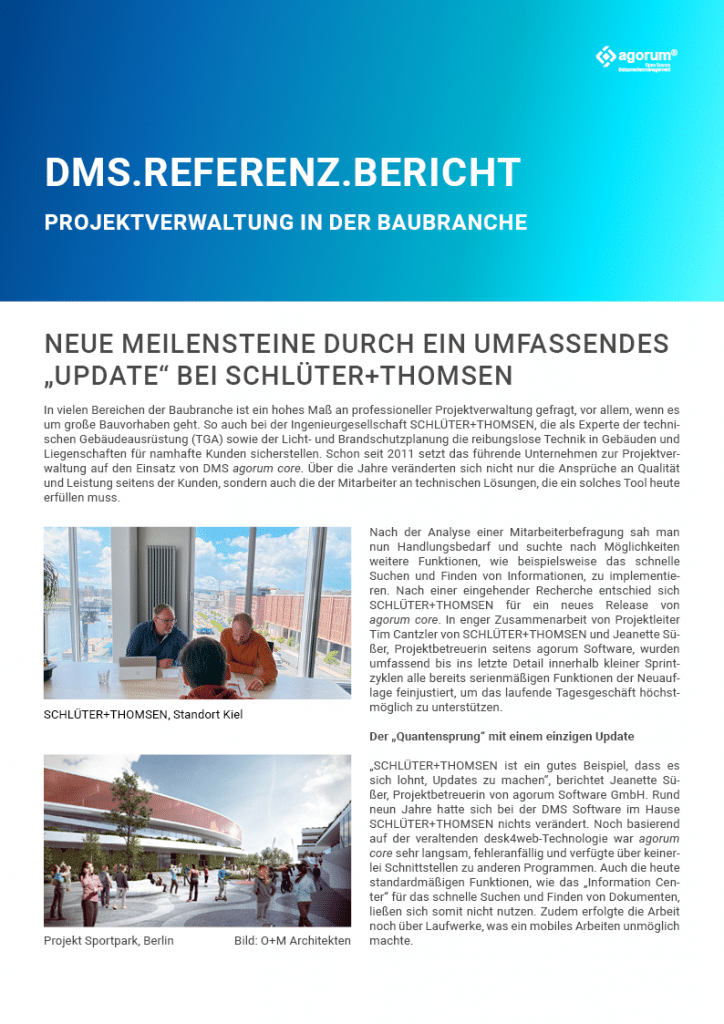 Referenzbericht Schlüter+Thomsen