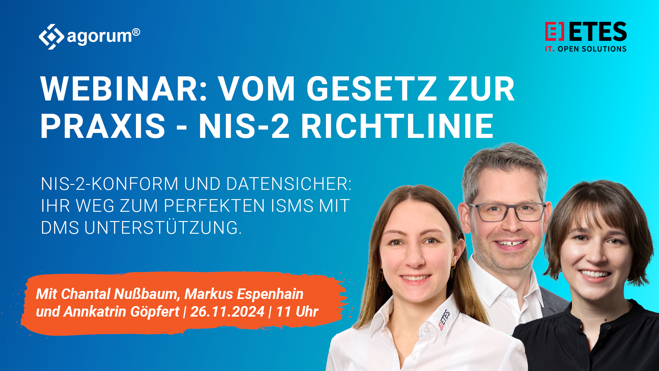 Webinar NIS-2 von agorum und ETES