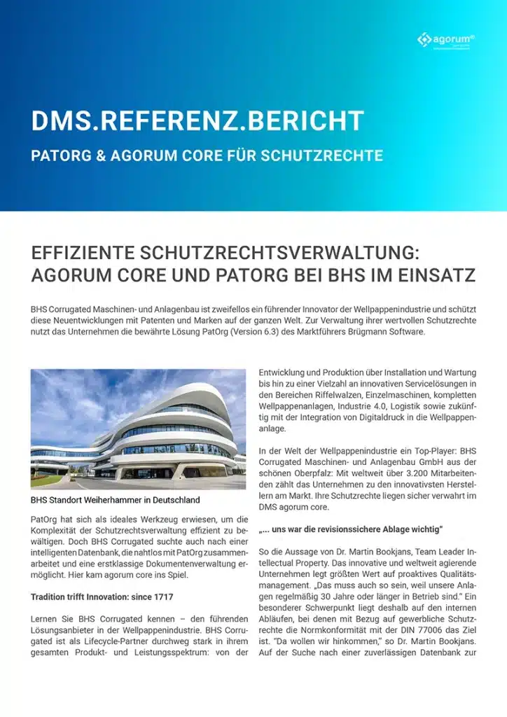 Referenzbericht DMS Patentverwaltung